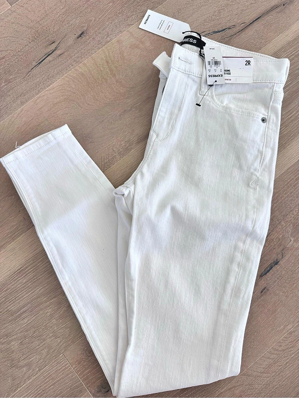 Express Mid Rise White Jean Leggings White Waist 2R